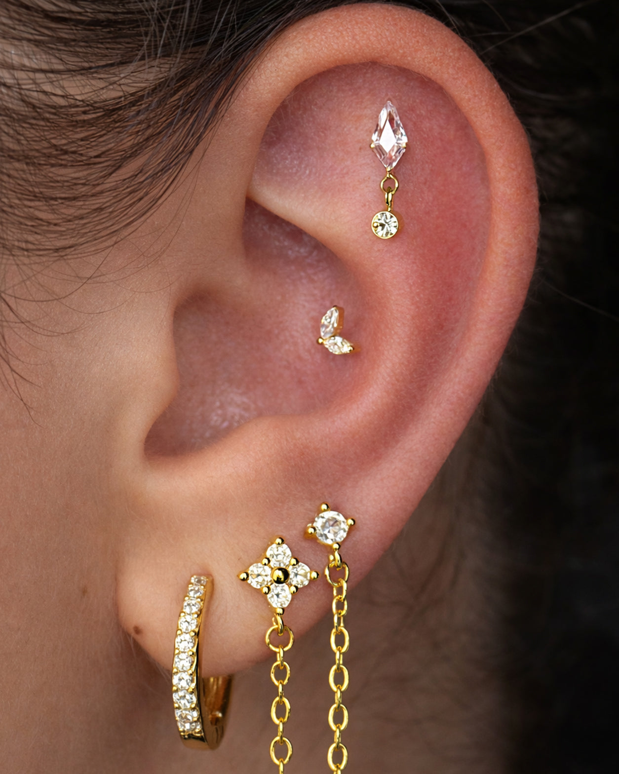 Titanium Diamantvormige Piercing - Afrah