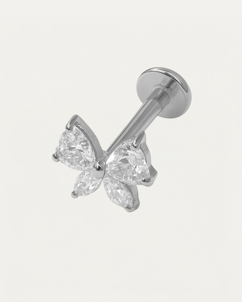 Piercing en titane Strik avec cristaux - Anabella