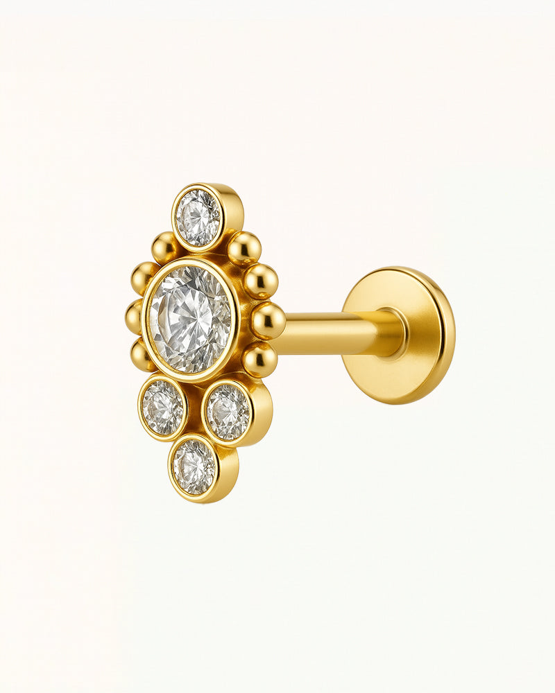 Titan Vintage Piercing mit Kristallen - Anastasia