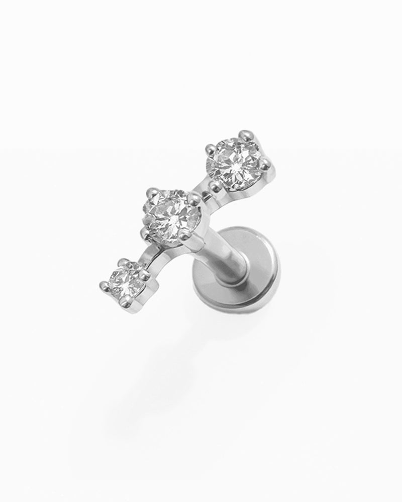Piercing en titane Boog avec trois pierres - Aria