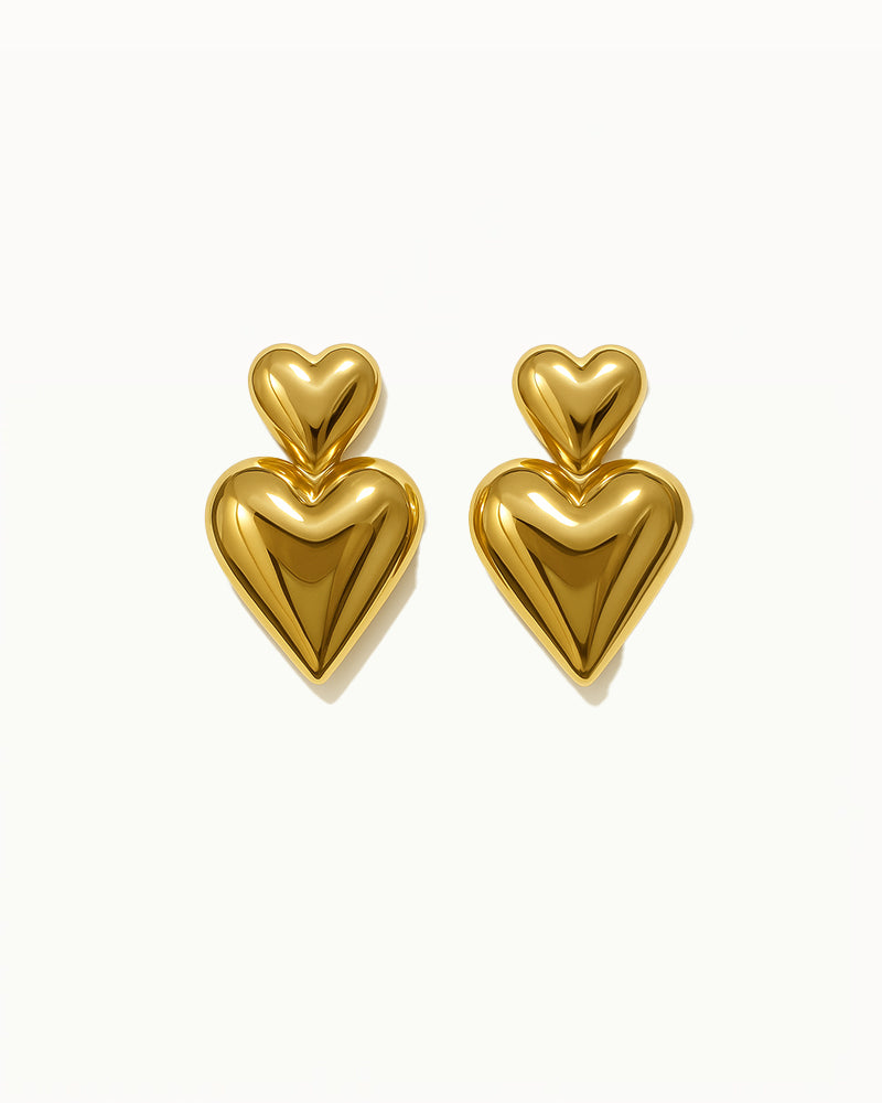 Double Heart Earrings - Casey