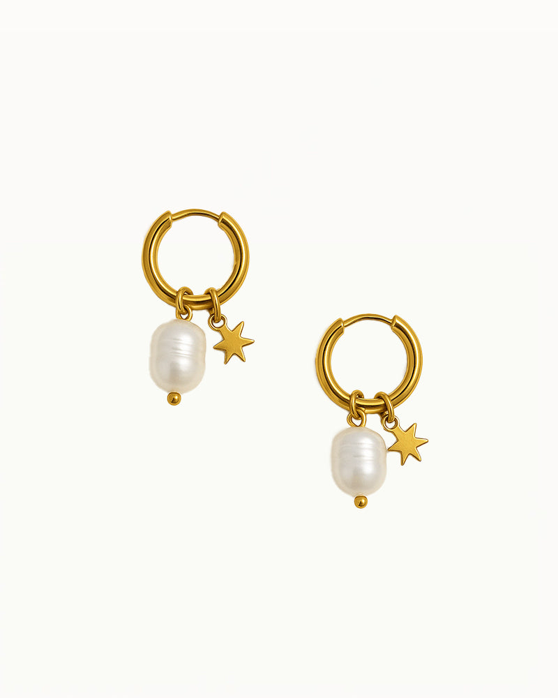 Pearl Earrings with Star - Durga