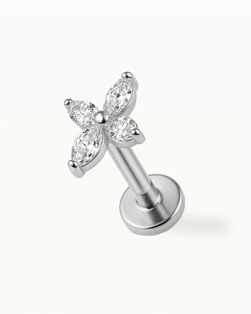 Piercing en titane Bloem avec cristaux - Isla