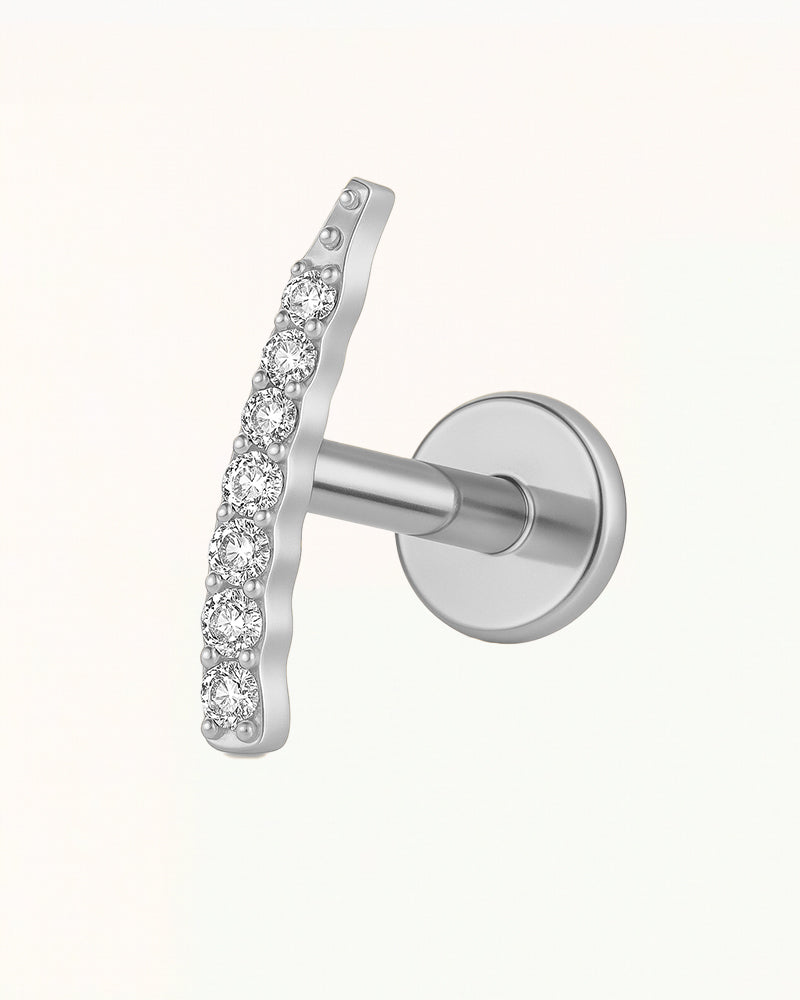 Piercing incurvé en titane avec pierres - Jolie