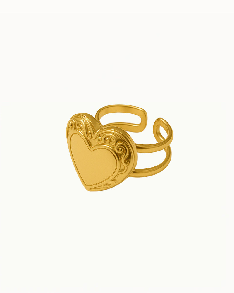 Vintage Heart Ring - Adjustable - Miranda - R66