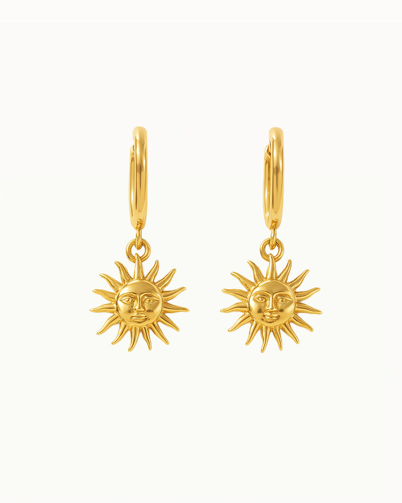 Boucles d'oreilles bohémiennes avec pendentif soleil - Rey