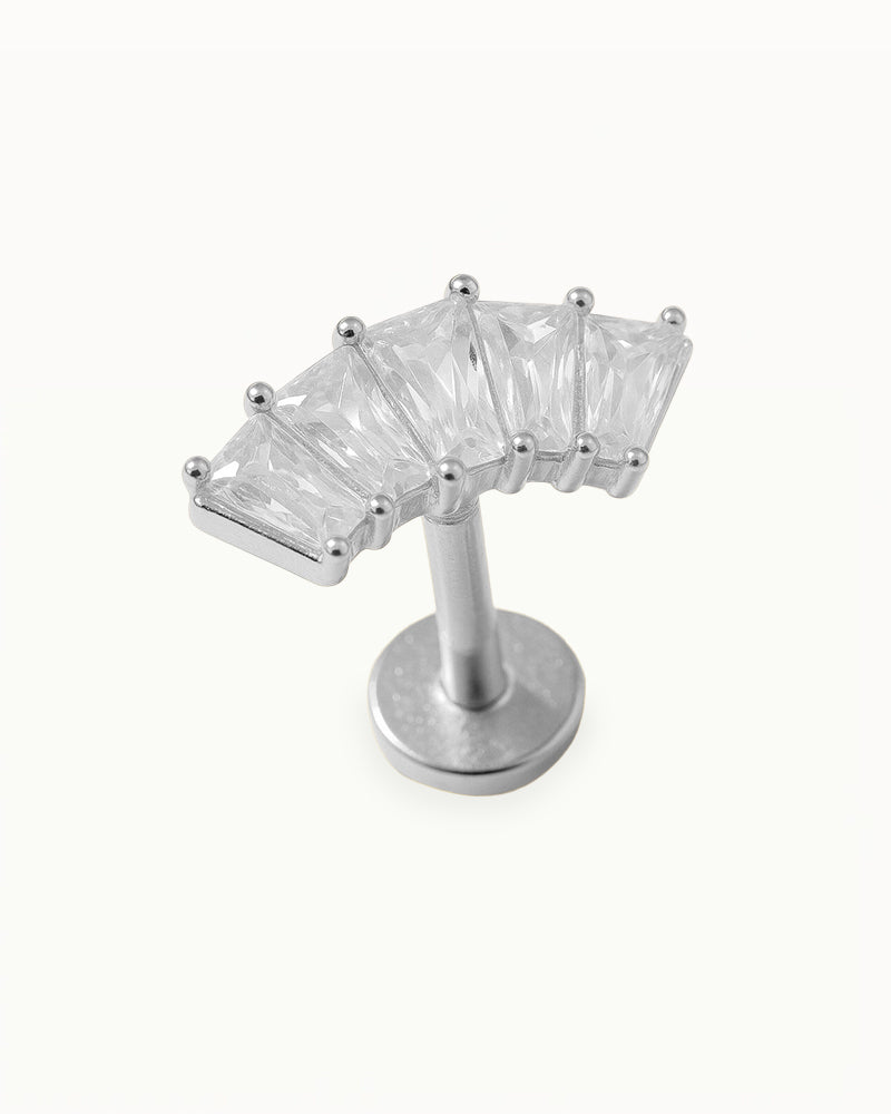 Piercing en Titane avec Cristaux Courbés - Rosie