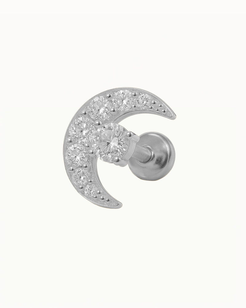 Piercing en titane Maan dans des cristaux - Selin