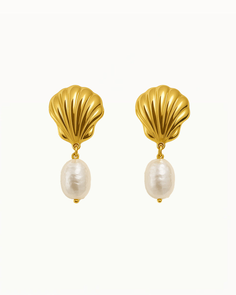 Shell with Pearl Earrings - Valeria