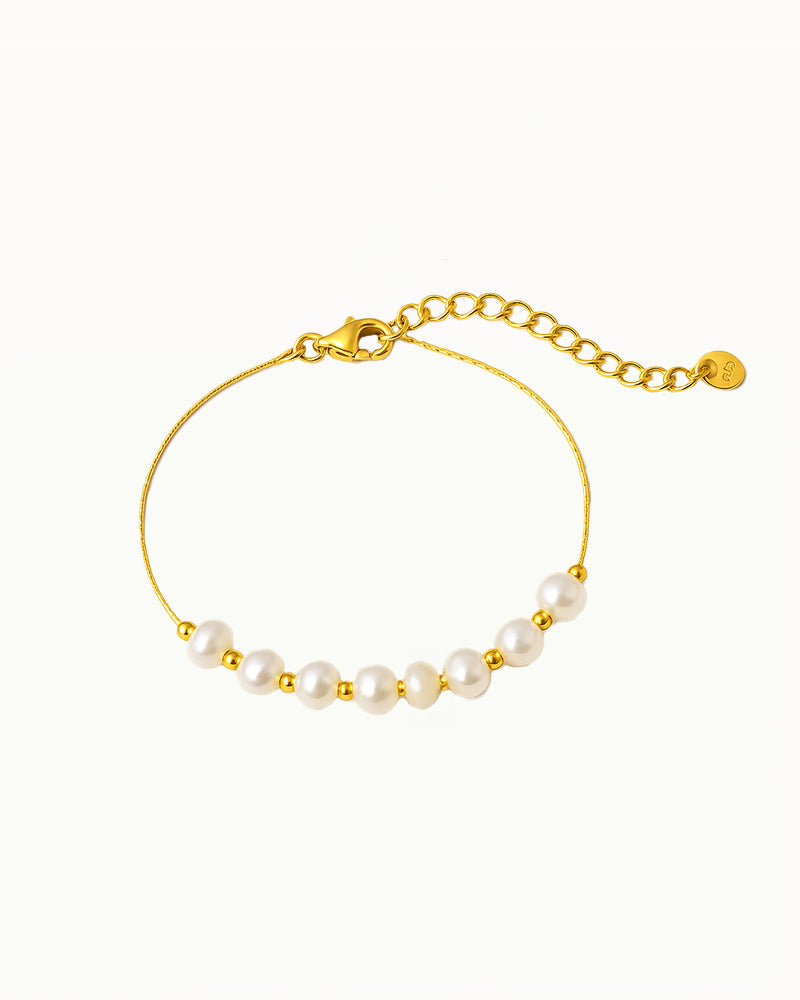 Gold Bracelet with Pearls - Samira