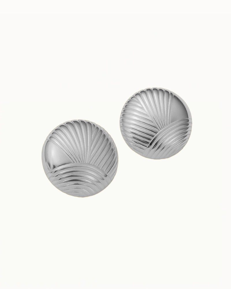 Gold Round Vintage Earrings - Cleo