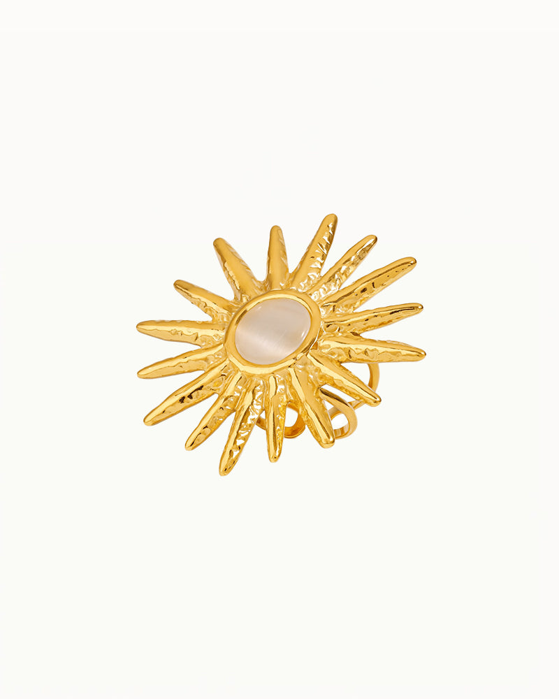 Gouden Ring met Zon Design - Suze - R75