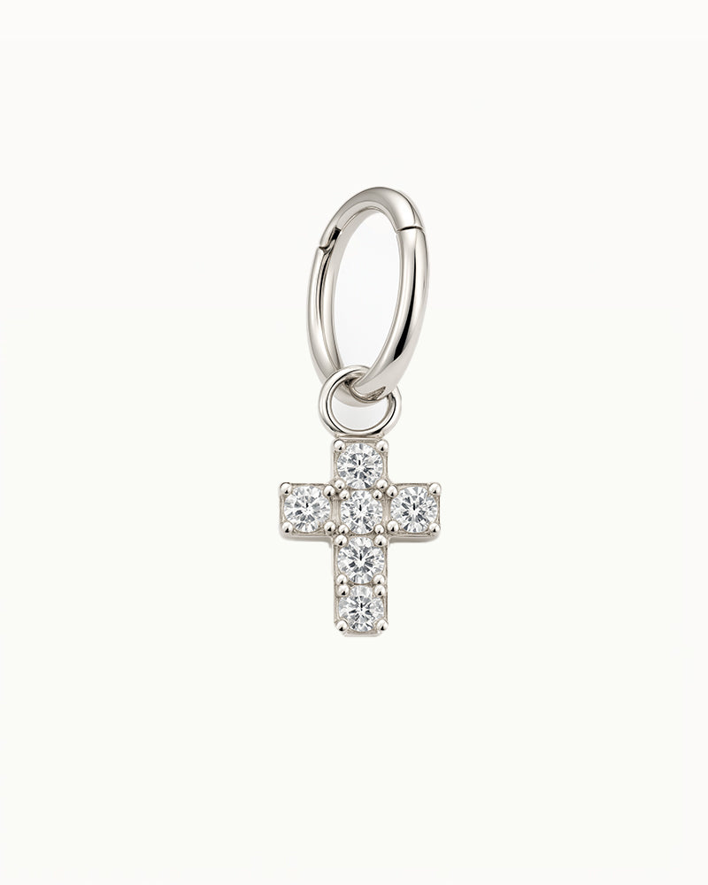 Titan Clicker Piercing mit Kreuzanhänger - Zaria