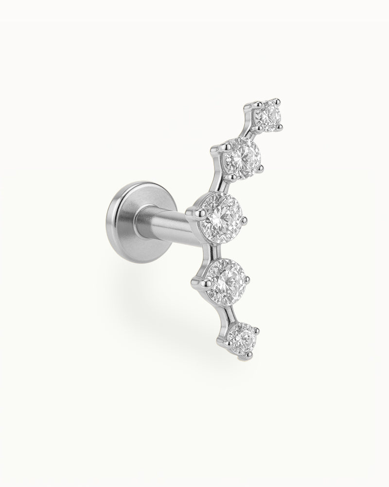 Piercing en Titane avec Cristaux Courbés - Wiktoria