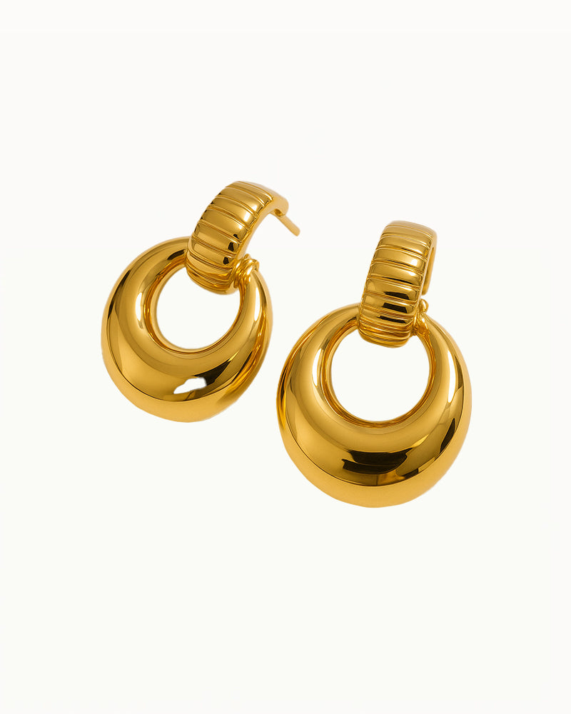 Statement Earrings with Ribbed Top - Ayano