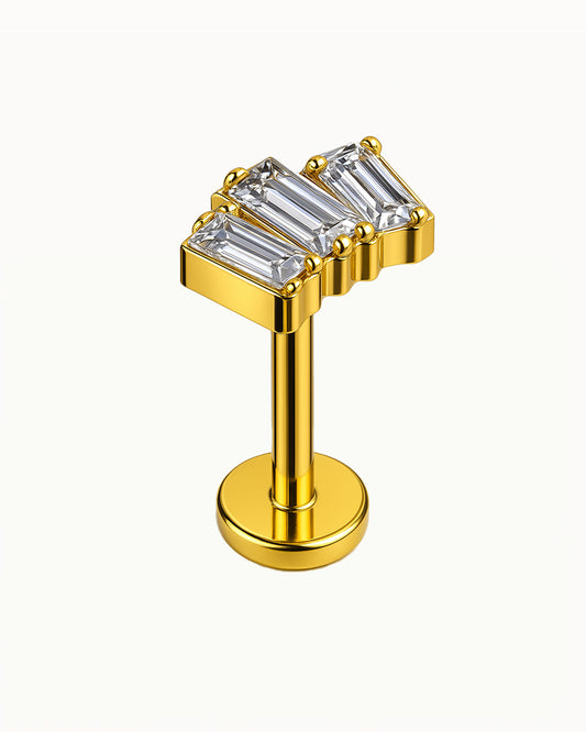 Titan-Piercing mit rechteckigen Kristallen - Esmeralda