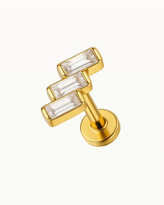 Titan-Piercing mit geometrischen Kristallen - Gioia