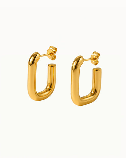 Oval Hoop Earrings - Rosa