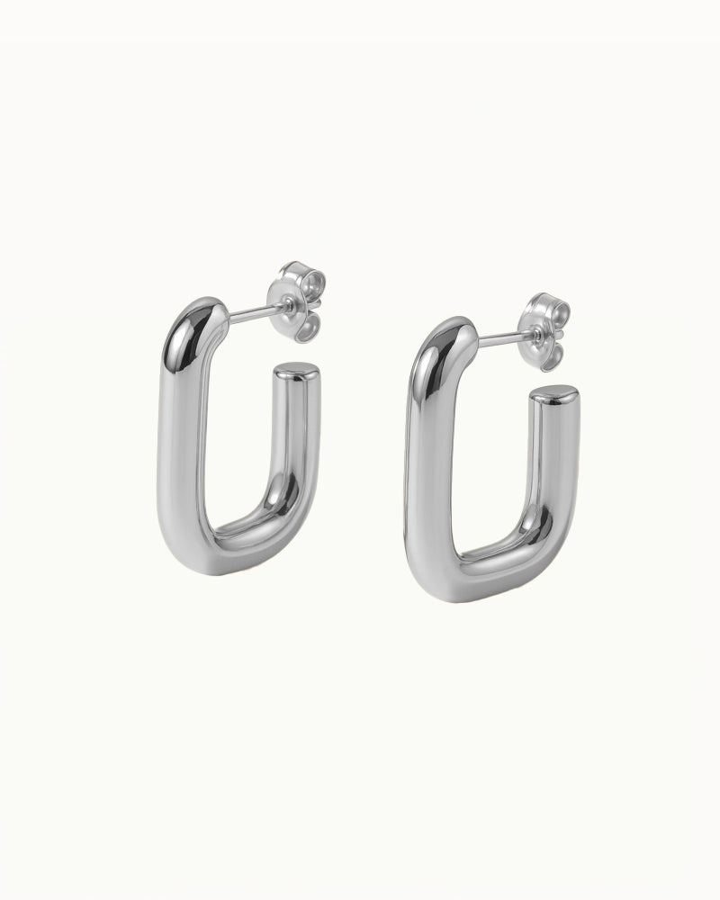 Oval Hoop Earrings - Rosa