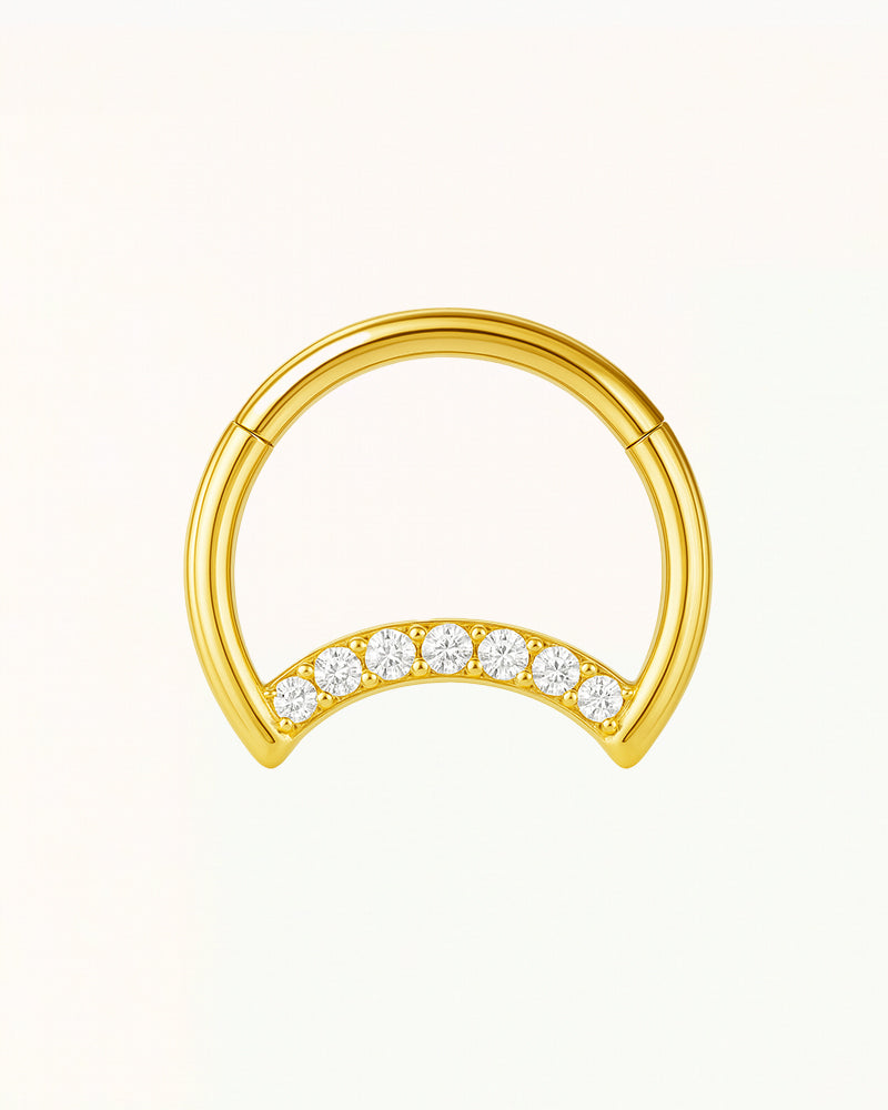 Titanium Ring Piercing with Crystal Arch - Rowan