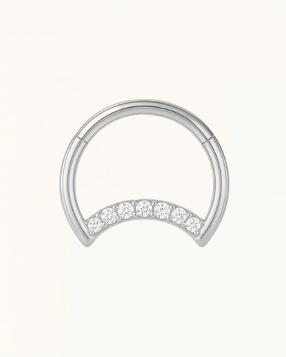 Titanium Ring Piercing with Crystal Arch - Rowan