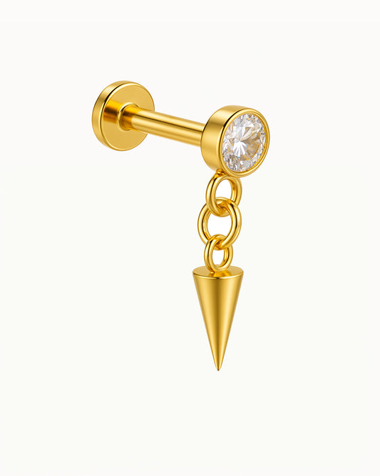 Titanium Piercing with Hanging Spike - Stephanie
