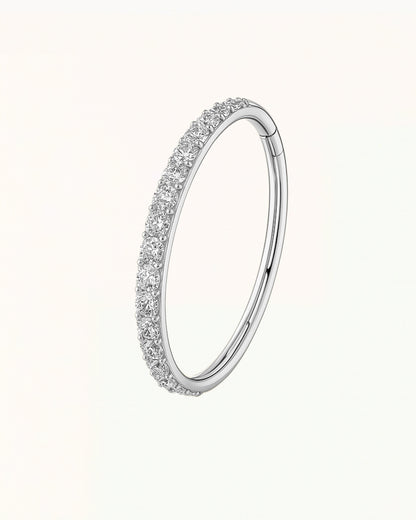 Titanium Double Ring Piercing with Crystals - Sylvana
