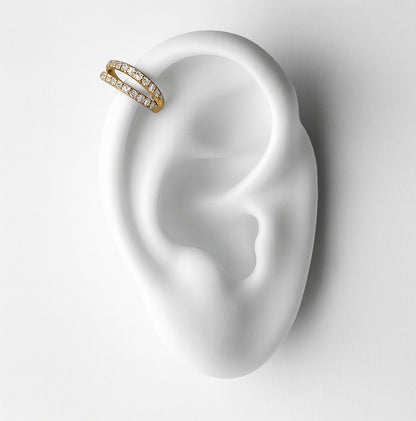 Titanium Double Ring with Stones Piercing - Selma