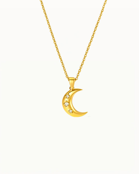 Goldene Mondkette mit Steinen - Natasha