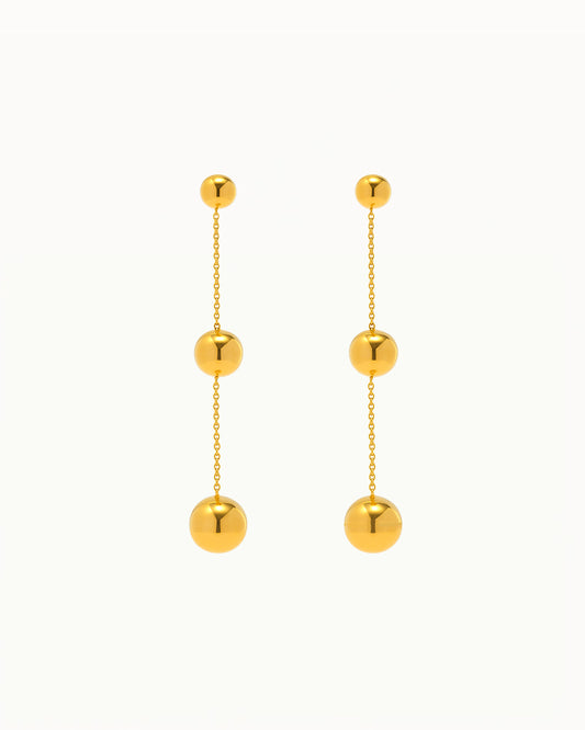Gouden Oorringen met Drie Bolletjes - Farrah