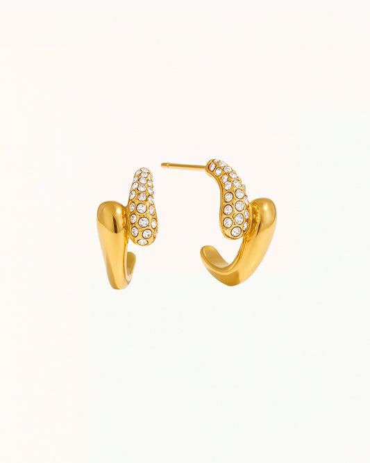 Gouden Oorringen met Sprankelende Steentjes - Maia