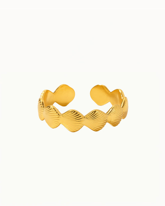Goudkleurige Schelpjes Ring - Verstelbaar - Aleena - R55