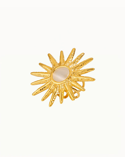 Gouden Ring met Zon Design - Suze - R75
