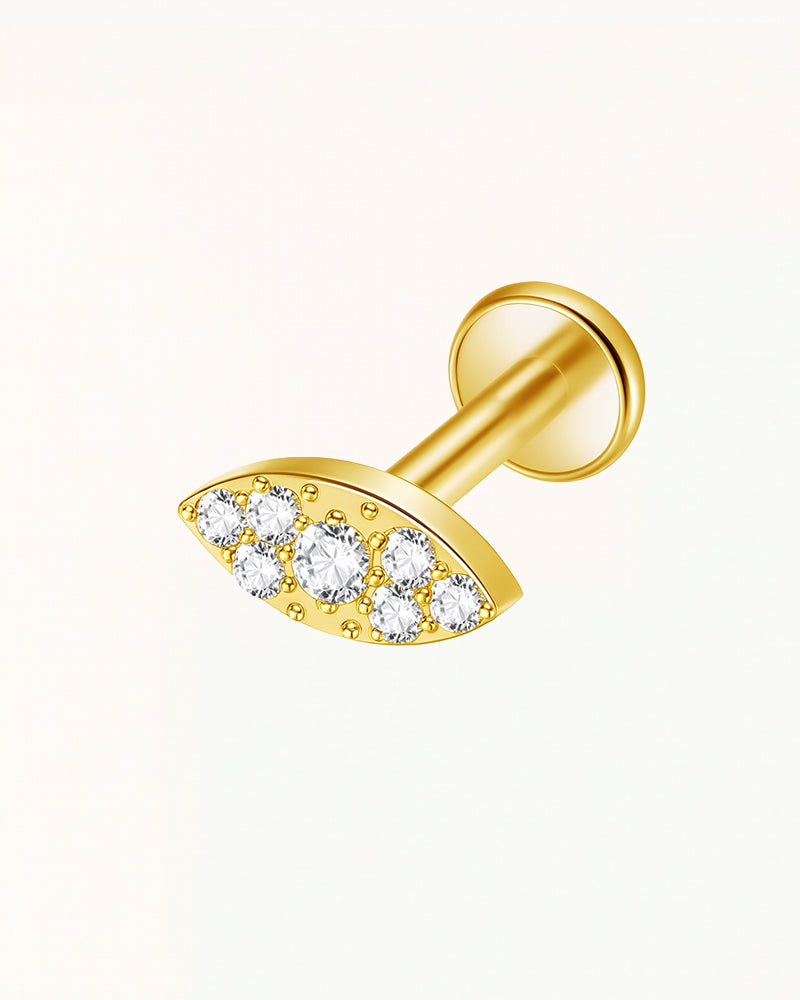 Titanium Oval Piercing with Crystals - Anouk