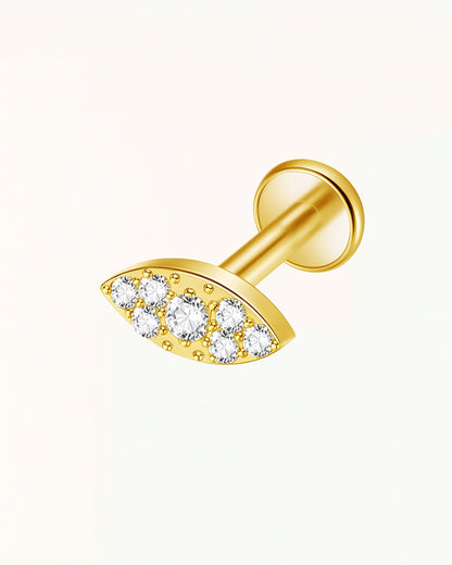 Titanium Oval Piercing with Crystals - Anouk