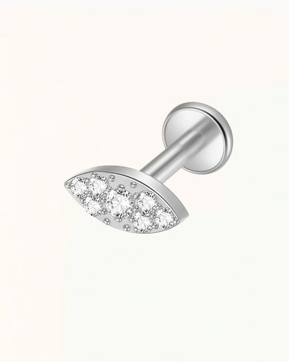 Titanium Oval Piercing with Crystals - Anouk