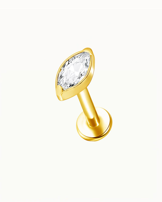 Titanium Piercing with Polished Stone - Cornelia