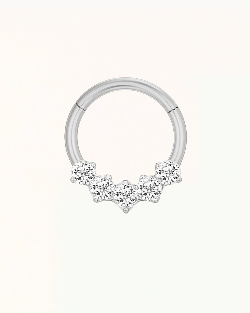 Titanium Daith Piercing met Kristallen - Keira