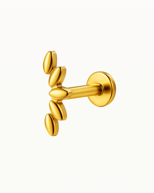 Titanpiercing mit gewölbtem Blatt - Violett