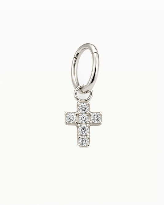 Titanium Clicker Piercing met Kruishanger - Zaria